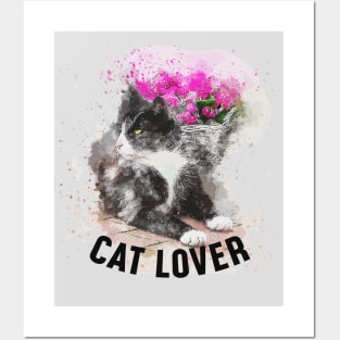 Watercolour Cat Lover Posters and Art